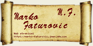 Marko Faturović vizit kartica